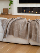Load image into Gallery viewer, Brighton NZ Wool Throw Rug - Beige Striped