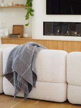 Load image into Gallery viewer, Brighton NZ Wool Throw Rug - Grey Striped