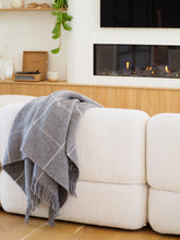 Load image into Gallery viewer, Brighton NZ Wool Throw Rug - Grey Striped