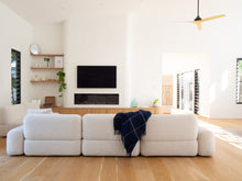 Load image into Gallery viewer, Brighton NZ Wool Throw Rug - Navy Stripe