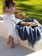 Load image into Gallery viewer, Brighton NZ Wool Throw Rug - Navy