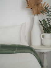 Load image into Gallery viewer, Brighton NZ Wool Throw Rug - Sage Striped