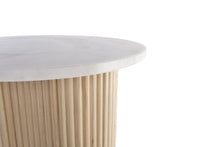 Load image into Gallery viewer, VERO SIDE TABLE NATURAL OAK WITH WHITE MARBLE