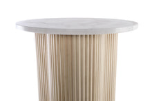 Load image into Gallery viewer, VERO SIDE TABLE NATURAL OAK WITH WHITE MARBLE