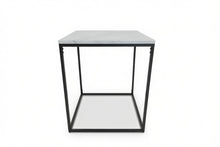 Load image into Gallery viewer, SILVA BLACK SIDE TABLE WITH WHITE MARBLE