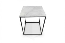 Load image into Gallery viewer, SILVA BLACK SIDE TABLE WITH WHITE MARBLE