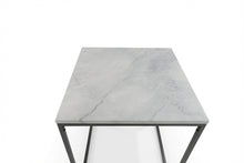 Load image into Gallery viewer, SILVA BLACK SIDE TABLE WITH WHITE MARBLE