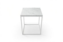 Load image into Gallery viewer, SILVA WHITE SIDE TABLE WITH WHITE MARBLE