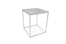 Load image into Gallery viewer, SILVA WHITE SIDE TABLE WITH WHITE MARBLE
