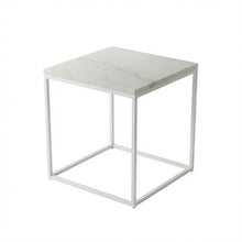 Load image into Gallery viewer, SILVA WHITE SIDE TABLE WITH WHITE MARBLE