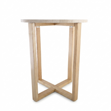 Load image into Gallery viewer, LYRA SIDE TABLE WITH NATURAL OAK TRAVERTINE