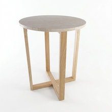 Load image into Gallery viewer, LYRA SIDE TABLE WITH NATURAL OAK TRAVERTINE