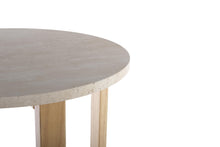 Load image into Gallery viewer, LYRA SIDE TABLE WITH NATURAL OAK TRAVERTINE