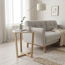 Load image into Gallery viewer, LYRA SIDE TABLE WITH NATURAL OAK TRAVERTINE