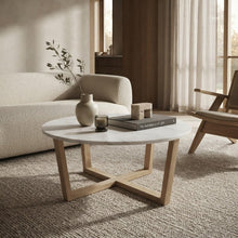 Load image into Gallery viewer, LYRA COFFEE TABLE WITH WHITE MARBLE