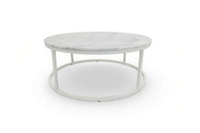 Load image into Gallery viewer, VELA COFFEE TABLE WHITE WITH WHITE MARBLE