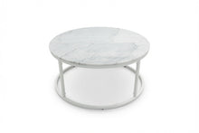 Load image into Gallery viewer, VELA COFFEE TABLE WHITE WITH WHITE MARBLE