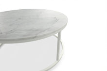 Load image into Gallery viewer, VELA COFFEE TABLE WHITE WITH WHITE MARBLE