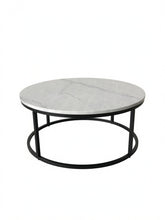 Load image into Gallery viewer, VELA COFFEE TABLE BLACK WITH WHITE MARBLE