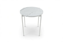 Load image into Gallery viewer, SOLIS SIDE TABLE WHITE WITH WHITE MARBLE