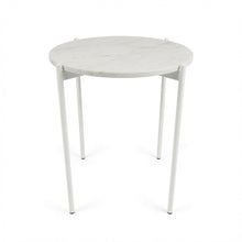 Load image into Gallery viewer, SOLIS SIDE TABLE WHITE WITH WHITE MARBLE