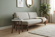 Load image into Gallery viewer, NERO WALNUT SIDE TABLE WITH WHITE MARBLE