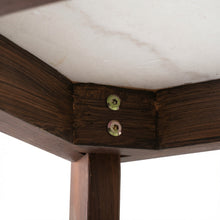 Load image into Gallery viewer, NERO WALNUT SIDE TABLE WITH WHITE MARBLE