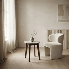 Load image into Gallery viewer, NERO WALNUT SIDE TABLE WITH NATURAL OAK MARBLE