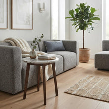 Load image into Gallery viewer, NERO WALNUT SIDE TABLE WITH NATURAL OAK MARBLE
