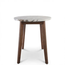 Load image into Gallery viewer, NERO WALNUT SIDE TABLE WITH NATURAL OAK MARBLE