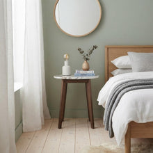 Load image into Gallery viewer, NERO WALNUT SIDE TABLE WITH NATURAL OAK MARBLE