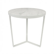Load image into Gallery viewer, LUME SIDE TABLE WHITE WITH WHITE MARBLE