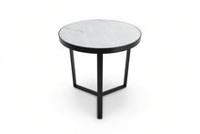 Load image into Gallery viewer, LUME SIDE TABLE BLACK WITH WHITE MARBLE