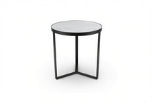 Load image into Gallery viewer, LUME SIDE TABLE BLACK WITH WHITE MARBLE