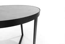Load image into Gallery viewer, LUME SIDE TABLE BLACK WITH WHITE MARBLE