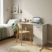 Load image into Gallery viewer, COPENHAGEN DESK - WHITE - HAMPTON - OVAL BRASS