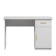 Load image into Gallery viewer, COPENHAGEN DESK - WHITE - SLIM - OVAL BRASS