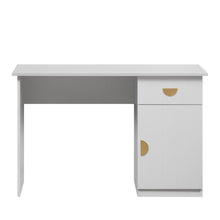 Load image into Gallery viewer, COPENHAGEN DESK - WHITE - VJ PANEL - HALF MOON BRASS