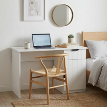 Load image into Gallery viewer, COPENHAGEN DESK - WHITE - VJ PANEL - PULL BLACK