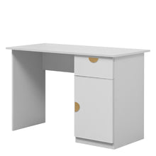 Load image into Gallery viewer, COPENHAGEN DESK - WHITE - SLIM - HALF MOON BRASS
