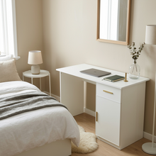 Load image into Gallery viewer, COPENHAGEN DESK - WHITE - SLIM - OVAL BRASS