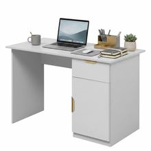 Load image into Gallery viewer, COPENHAGEN DESK - WHITE - SLIM - PULL BRASS