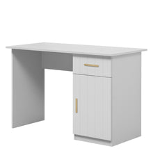 Load image into Gallery viewer, COPENHAGEN DESK - WHITE - VJ PANEL - OVAL BRASS