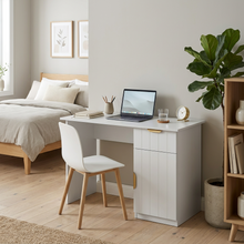 Load image into Gallery viewer, COPENHAGEN DESK - WHITE - VJ PANEL - PULL BRASS