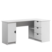 Load image into Gallery viewer, ROME CORNER DESK - WHITE - SLIM - HALF MOON BLACK