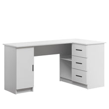 Load image into Gallery viewer, ROME CORNER DESK - WHITE - SLIM - OVAL BLACK