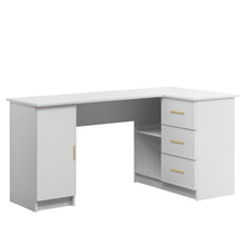 Load image into Gallery viewer, ROME CORNER DESK - WHITE - SLIM - OVAL BRASS