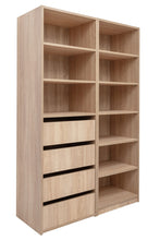 Load image into Gallery viewer, Geneva Built In Wardrobe - 4 Drawer 3 Shelf Module - Classic - Natural Oak
