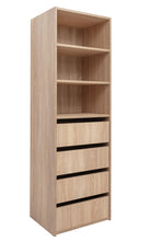 Load image into Gallery viewer, Geneva Built In Wardrobe - 4 Drawer 3 Shelf Module - Classic - Natural Oak