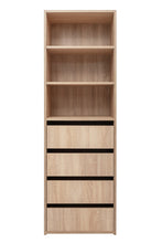 Load image into Gallery viewer, Geneva Built In Wardrobe - 4 Drawer 3 Shelf Module - Classic - Natural Oak